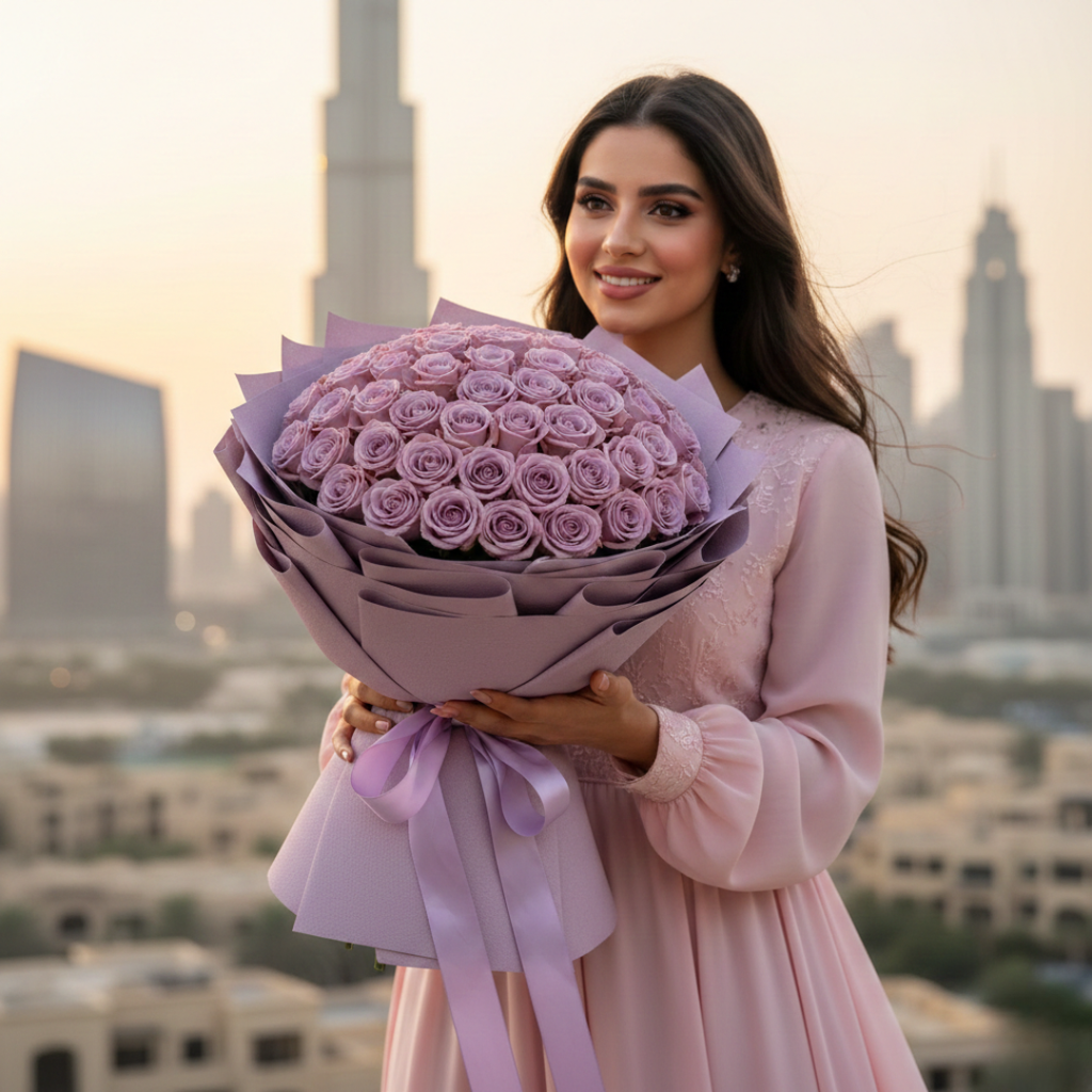 Bridal Twilight-101 Purple Roses