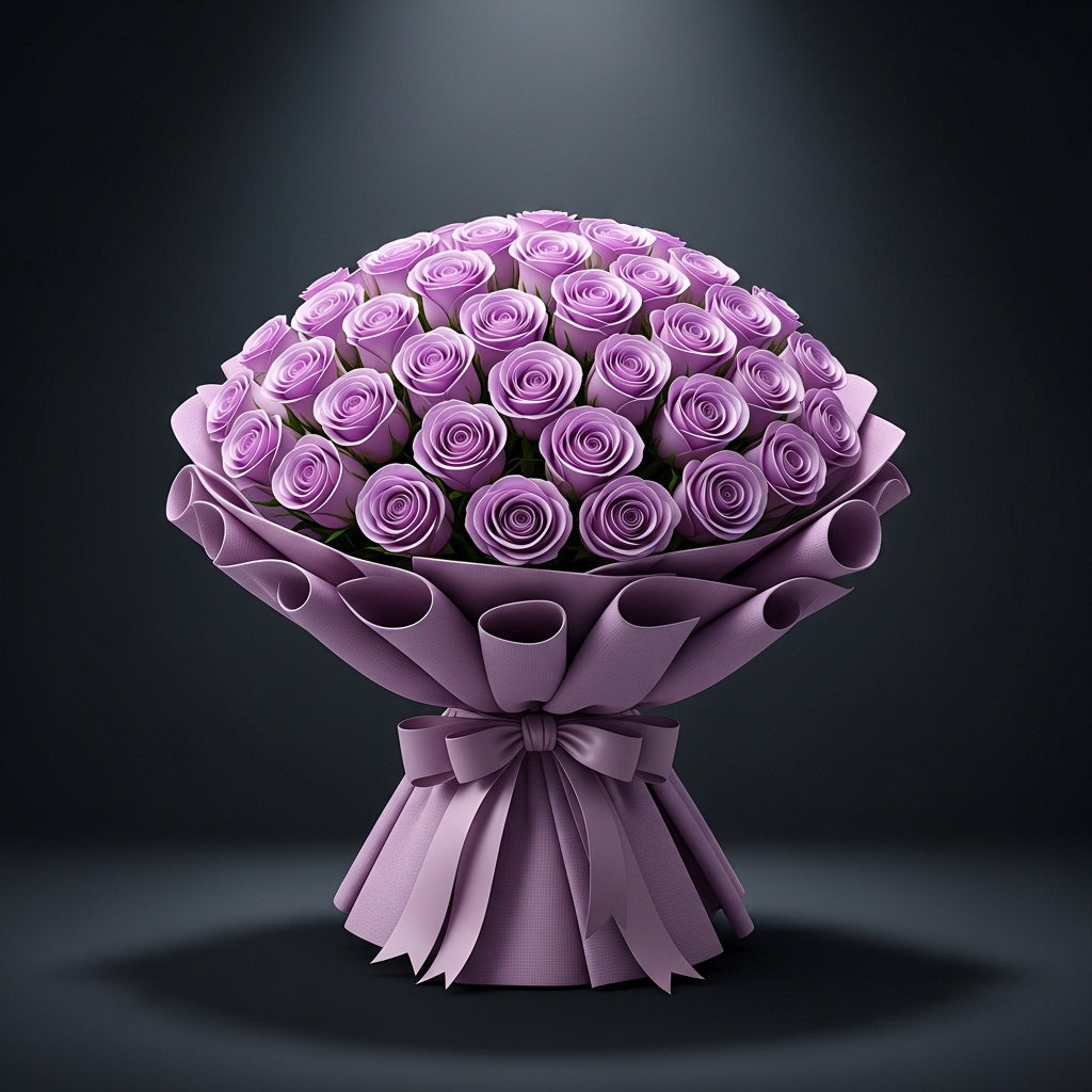 Bridal Twilight-101 Purple Roses