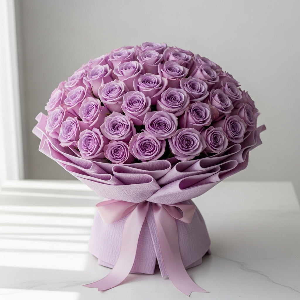 Bridal Twilight-101 Purple Roses