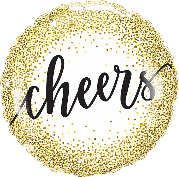 Cheers Gold Glitter Dots