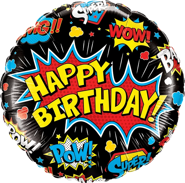 Birthday Super Hero Black