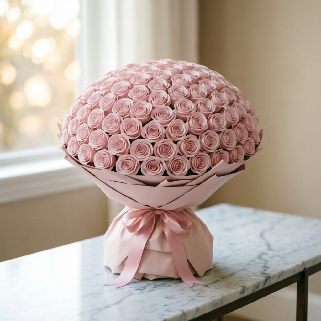 Sweet Surprise of 500 Light Pink Flowers For Her