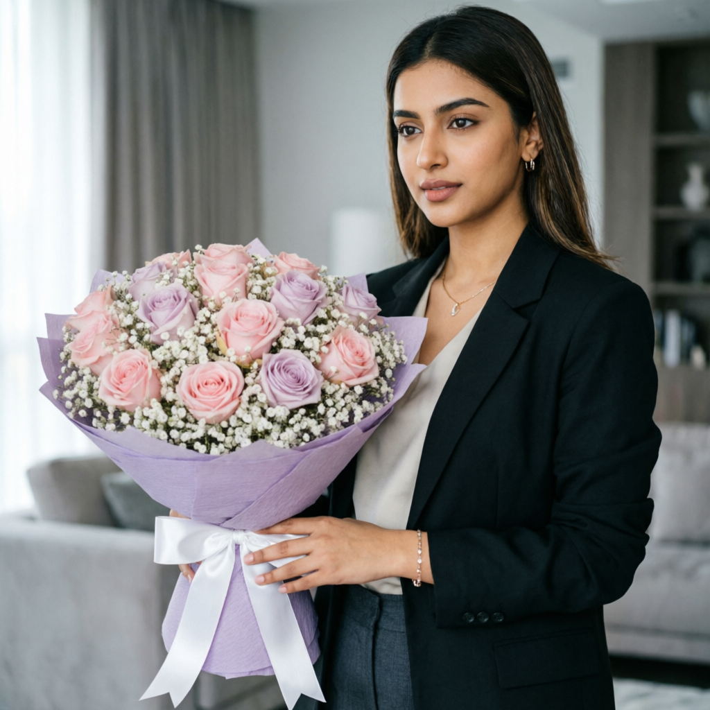 Lilac Blush – Pink & Purple Rose Bouquet For Her