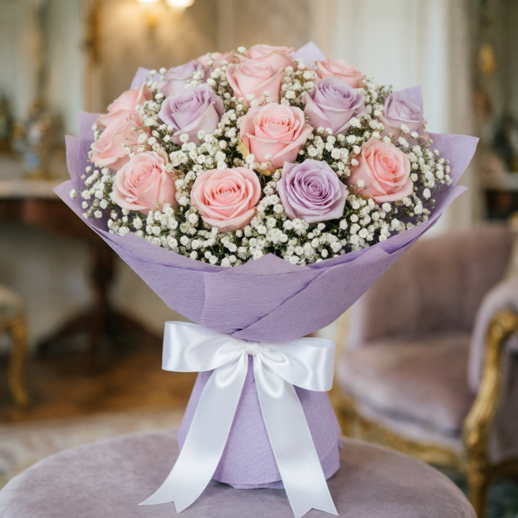 Lilac Blush – Pink & Purple Rose Bouquet For Her