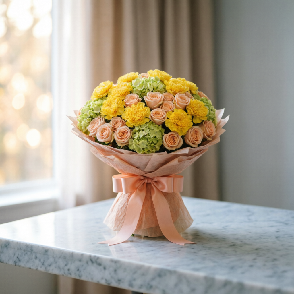Citrus Kiss – Yellow & Peach Flowers For Her