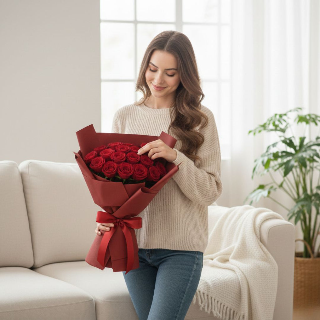 The Love Bouquet of 21 Red Roses