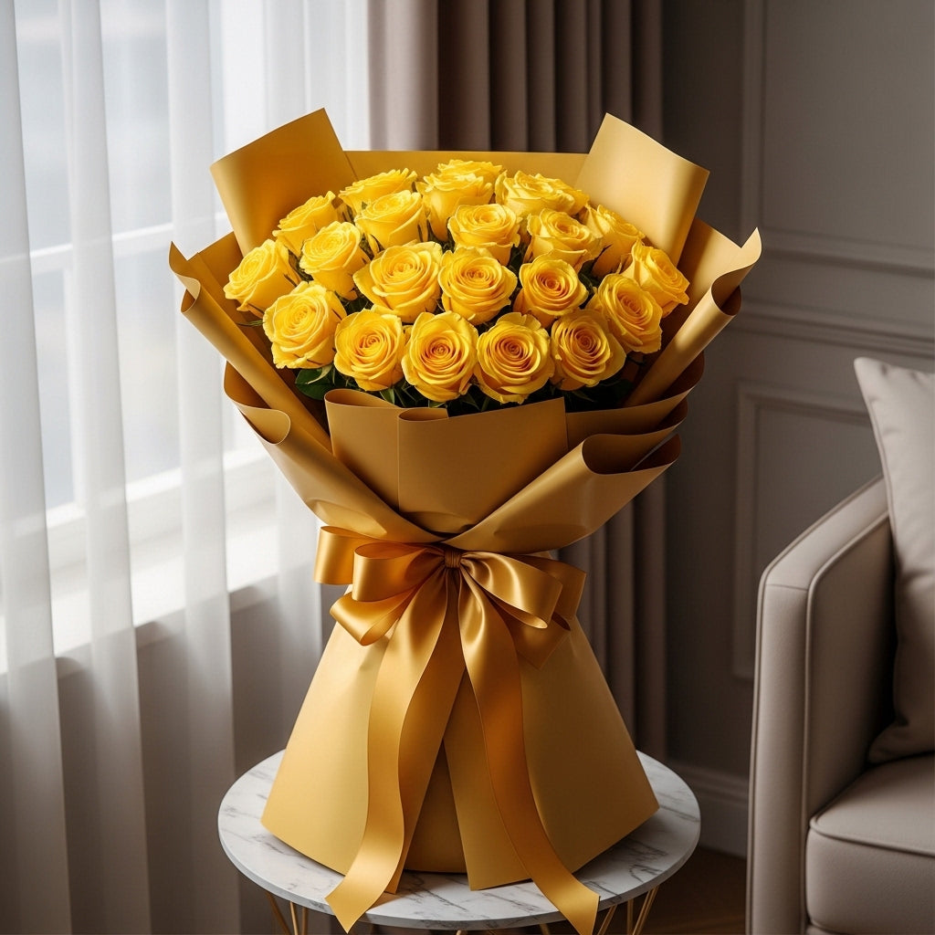 Best Friend Bouquet of 21 Yellow Roses