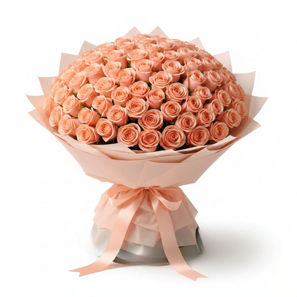 Peachy Romance-300 Peach Roses