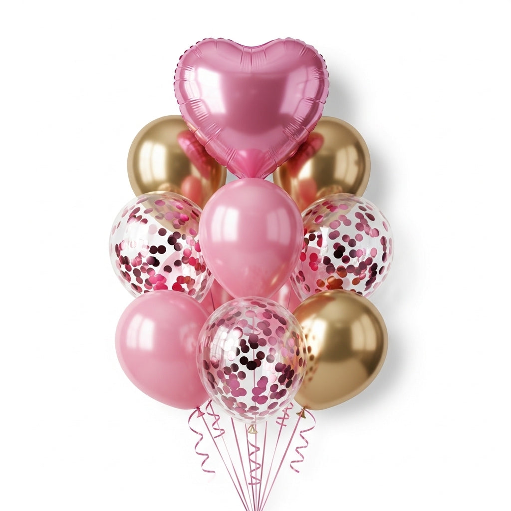 Blush Pink & Gold Celebration Balloons