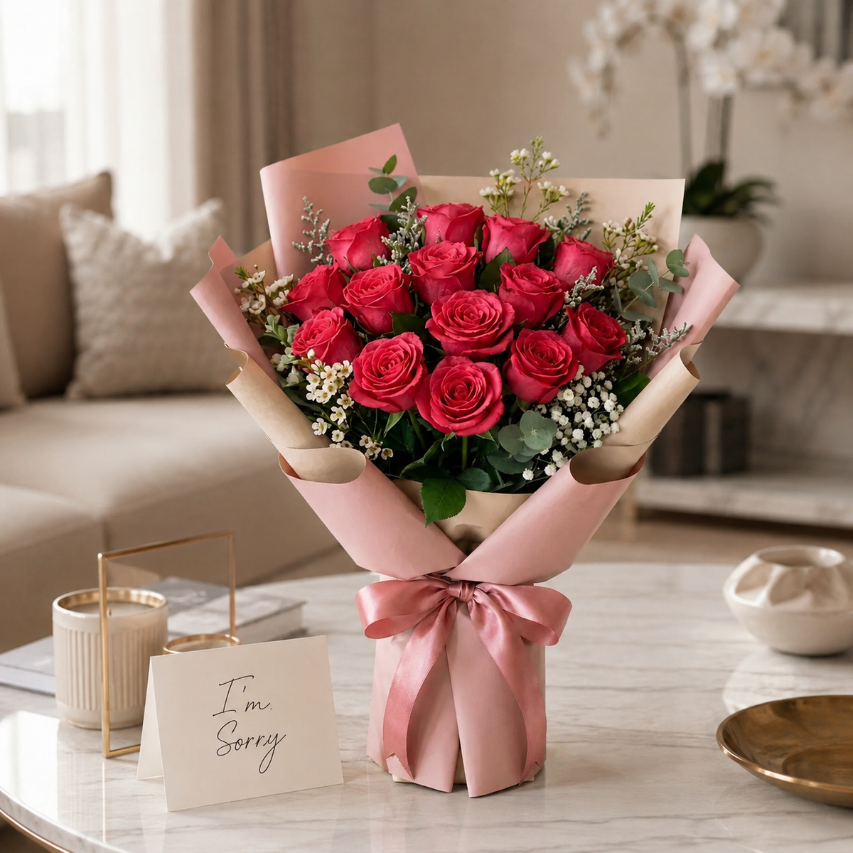 Blush Pink Rose Apology Bouquet