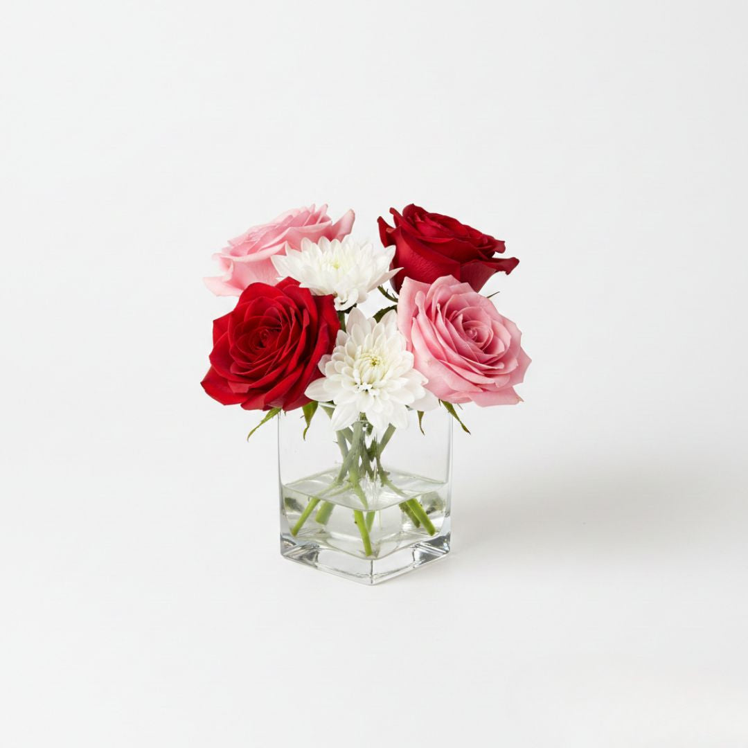 Blushing Hearts Vase