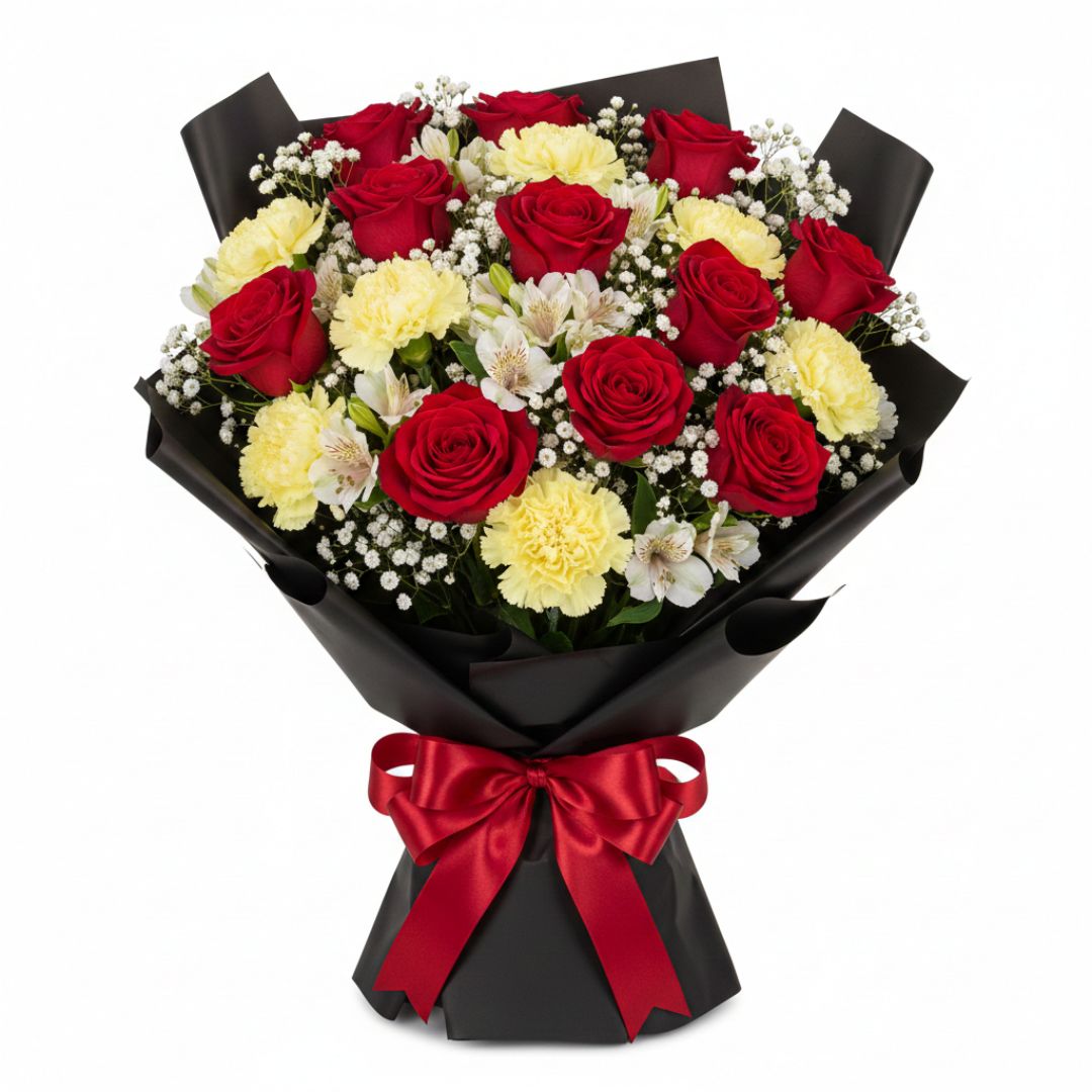 Blushing Desires - Valentine’s Day Bouquet by Black Petals Flowers