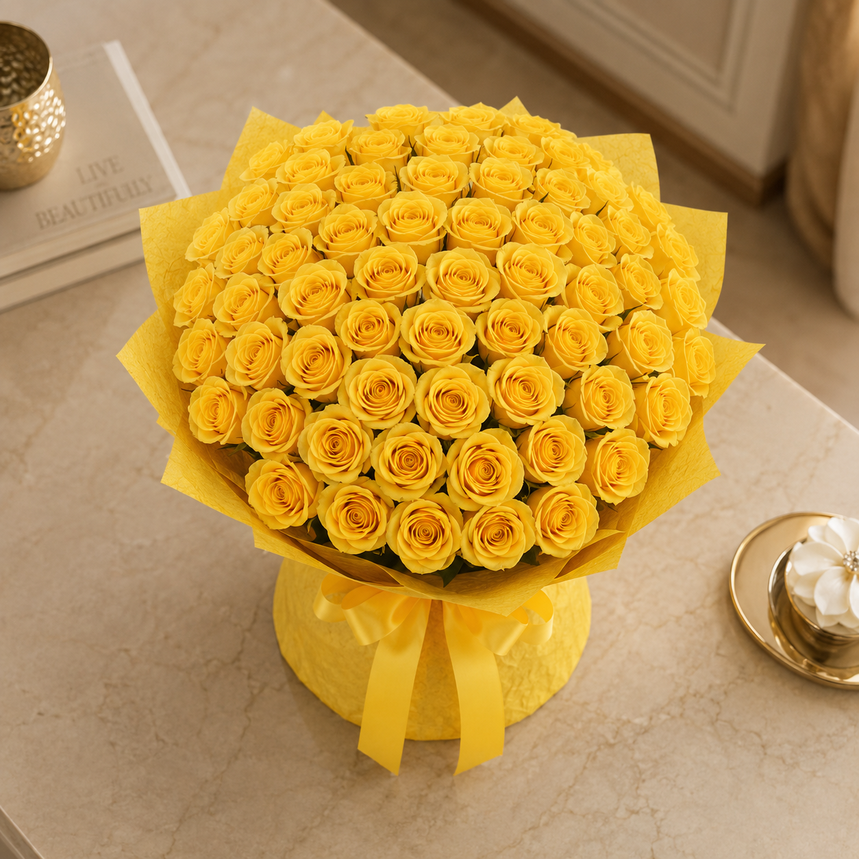 Yellow Affection for Her-151 Yellow Roses