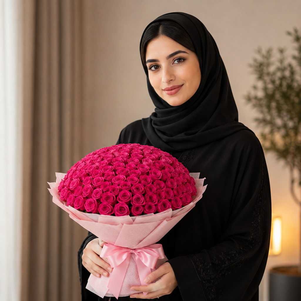 Heartfelt 300 Pink Roses for Her