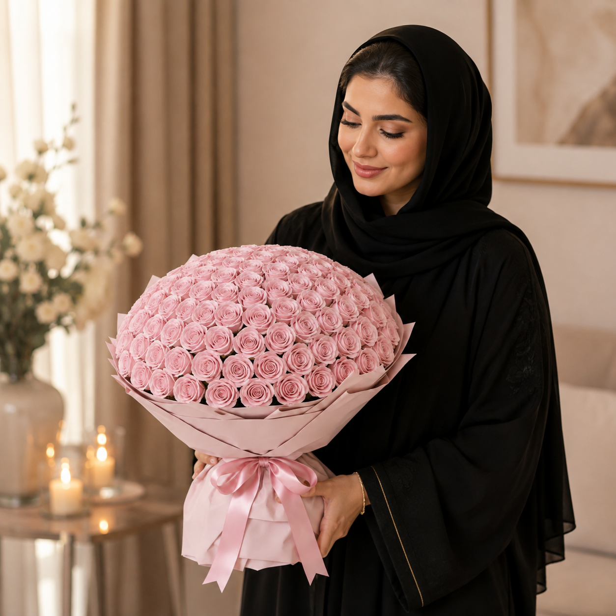 Sweet Surprise of 500 Light Pink Flowers For Her