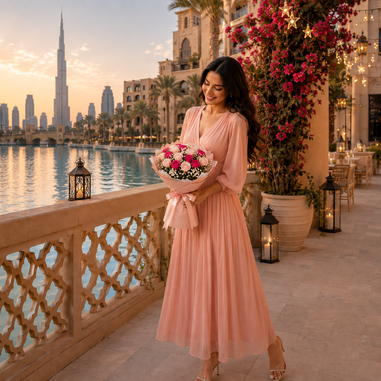 Blushing Promise – Pink Roses Anniversary Bouquet