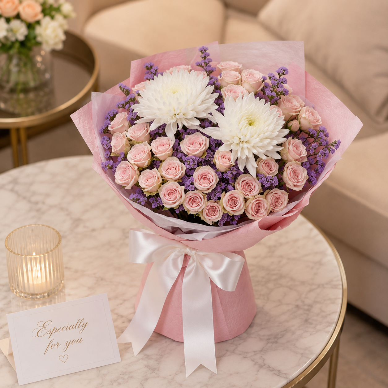 Petals of Joy – Mixed Roses & Chrysanthemums Birthday Arrangement