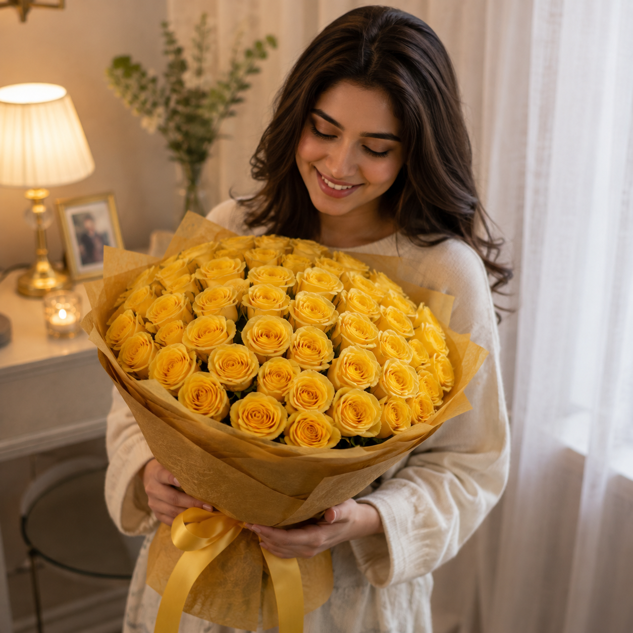 Sunshine Surprise of 51 Yellow Roses