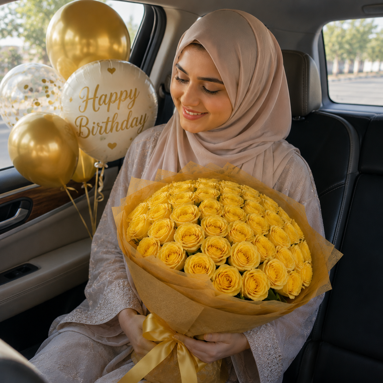 Sunshine Surprise of 51 Yellow Roses