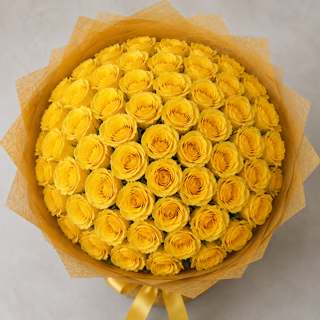 Sunshine Surprise of 51 Yellow Roses