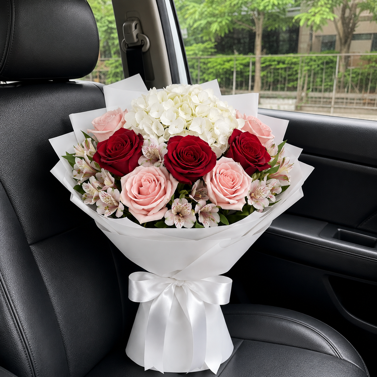 Delicate Charm – Roses & Hydrangea Birthday Bouquet