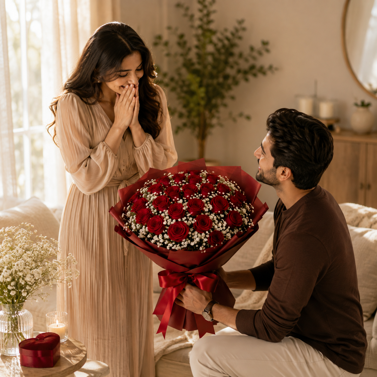 Crimson Promise – Red Roses Anniversary Bouquet