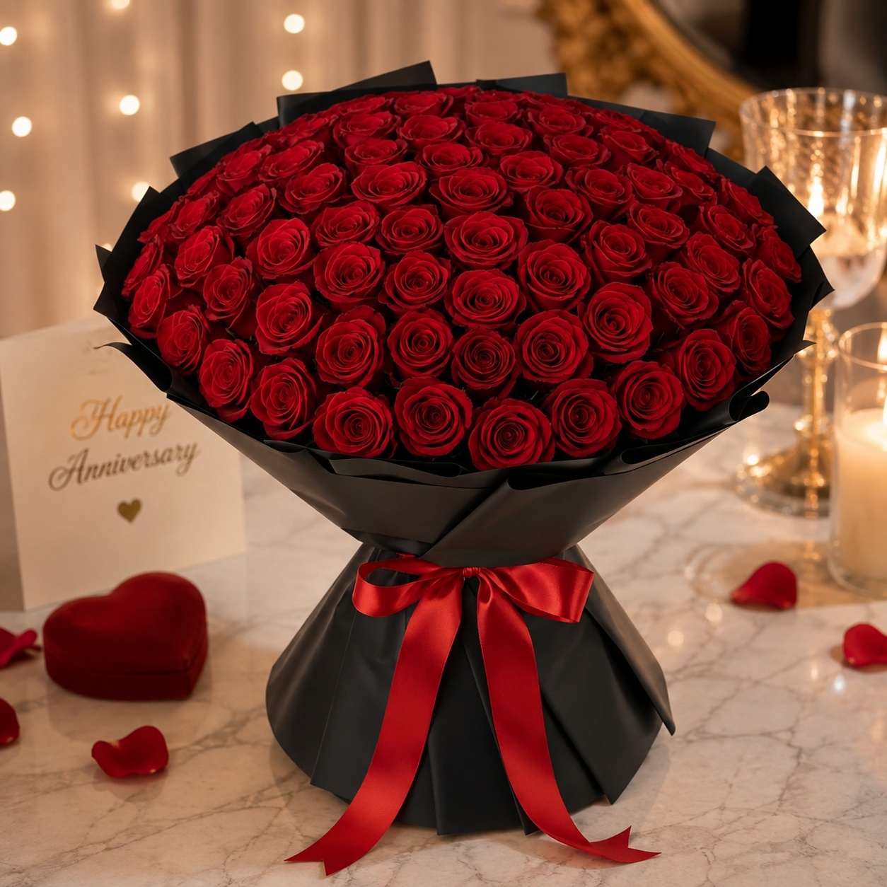 Royal Romance – 250 Red Roses Anniversary Flowers
