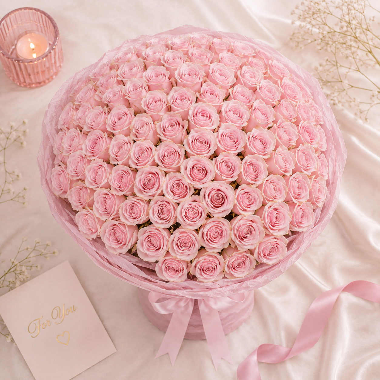 Rosy Wishes-101 Light Pink Roses