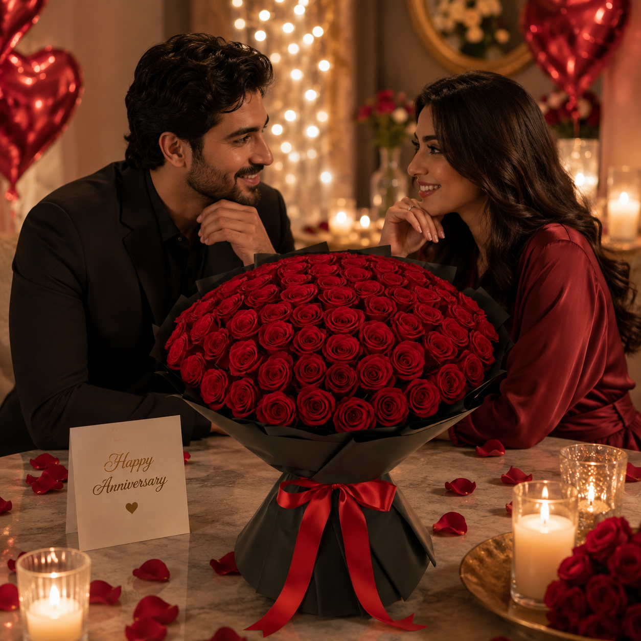 Royal Romance – 250 Red Roses Anniversary Flowers