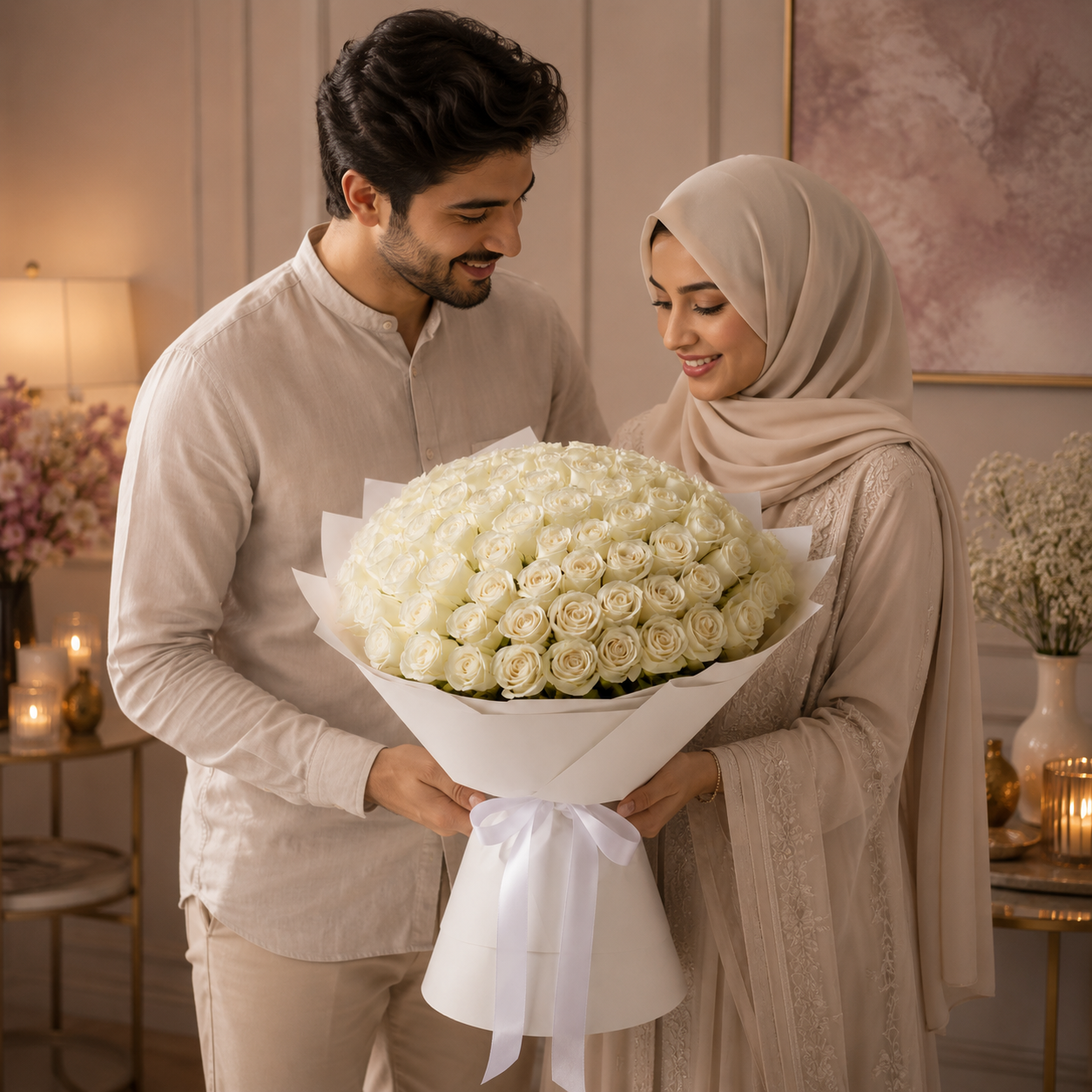 Timeless Love in White - 300 Roses