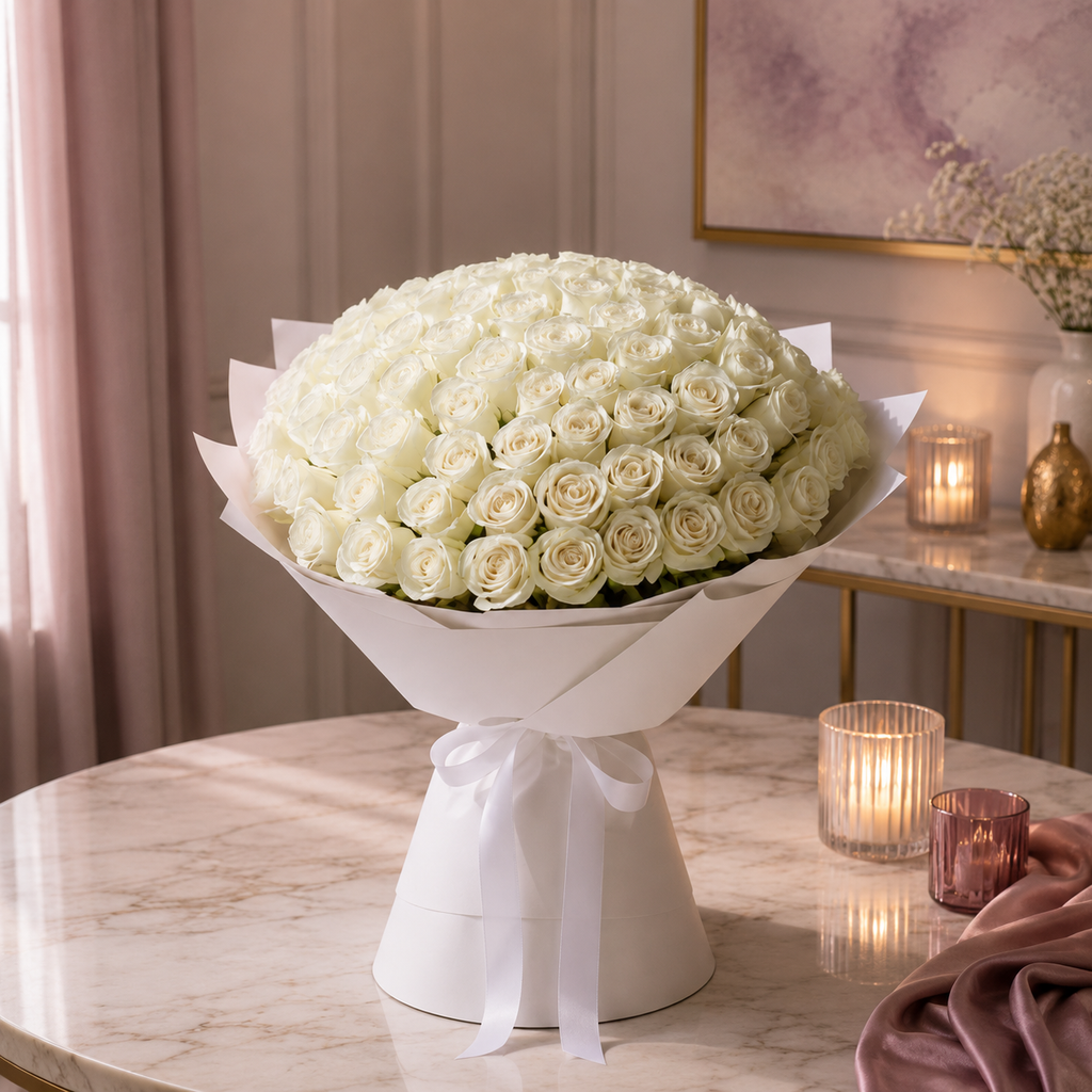 Timeless Love in White - 300 Roses