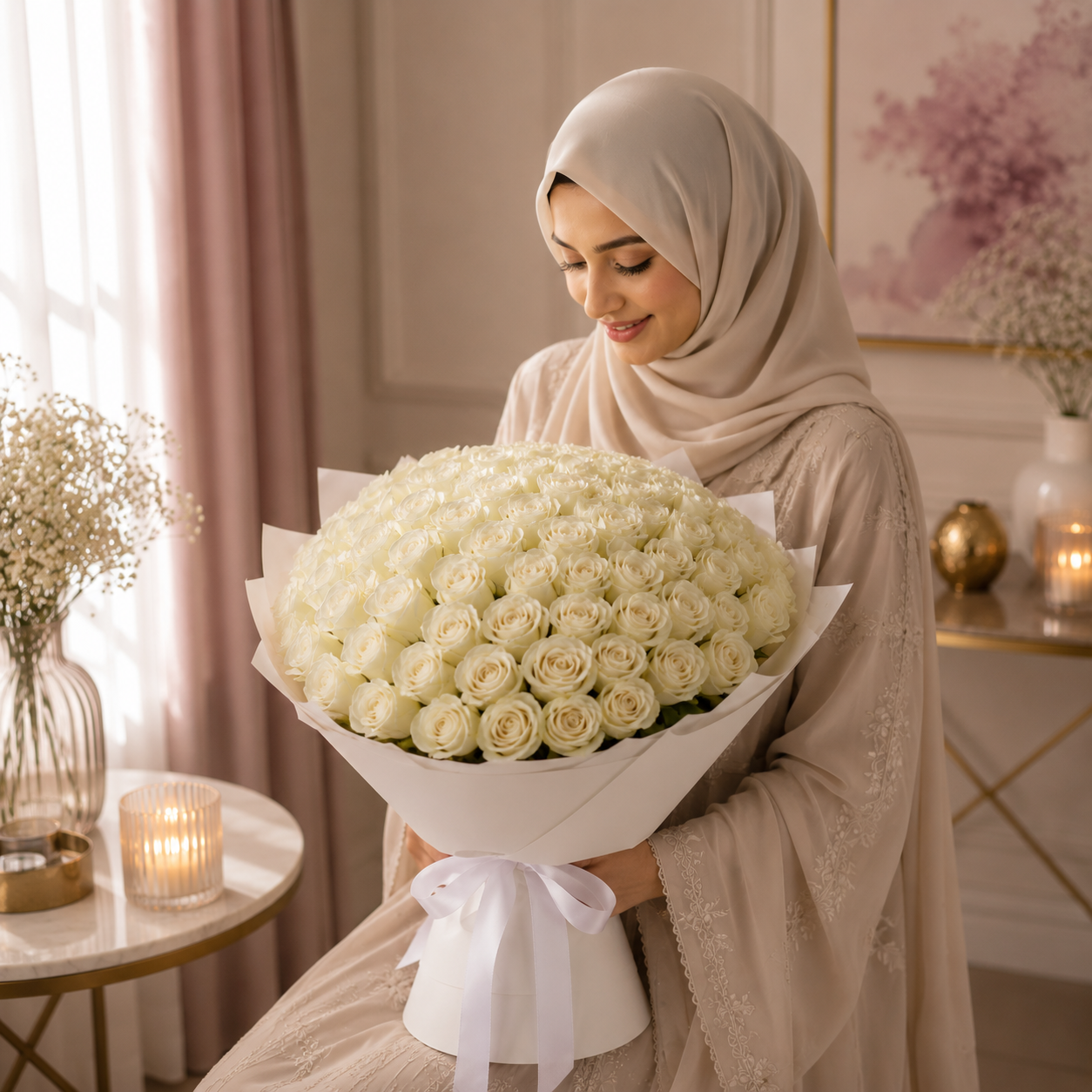 Timeless Love in White - 300 Roses