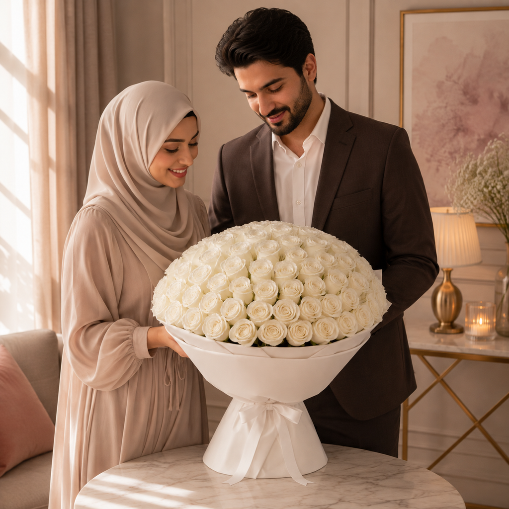 Pure Hearts Bouquet of 500 White Roses