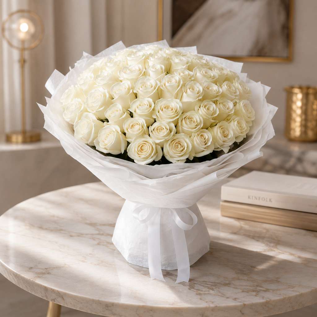Healing Harmony Bouquet of 71 White Roses