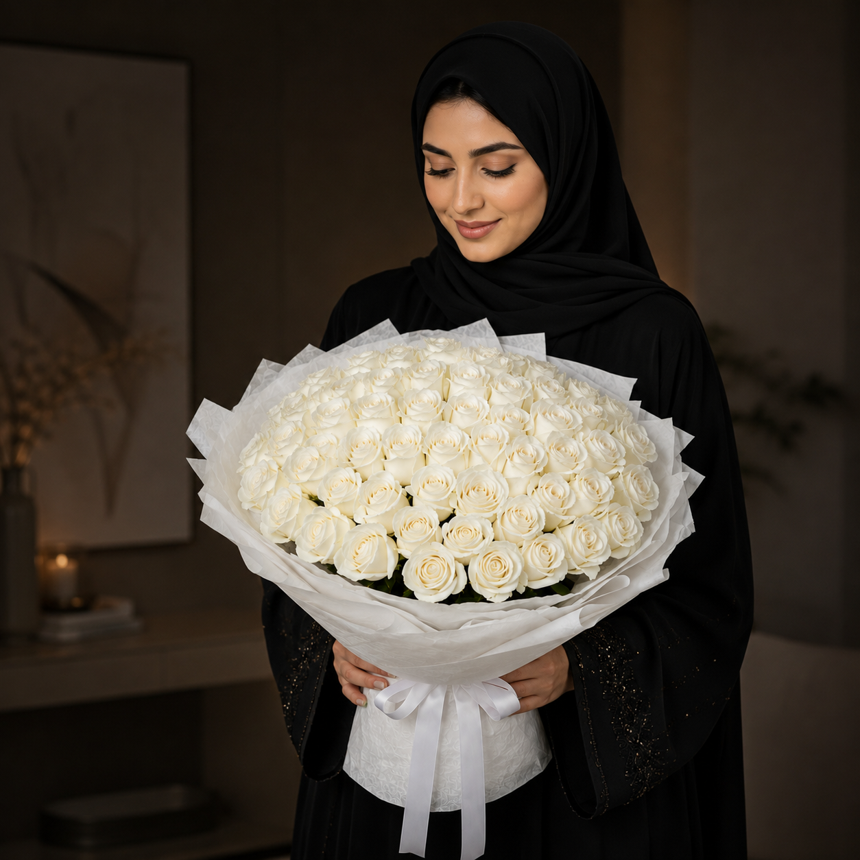 Healing Harmony Bouquet of 71 White Roses