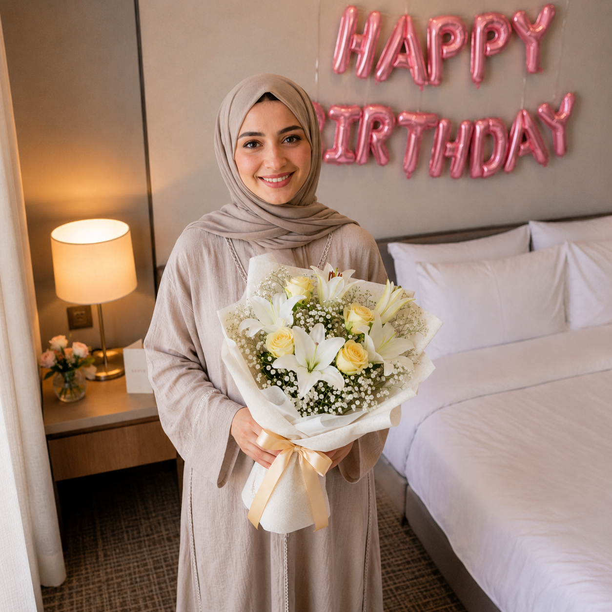 Bright Aura – Lilies & Roses Birthday Bouquet