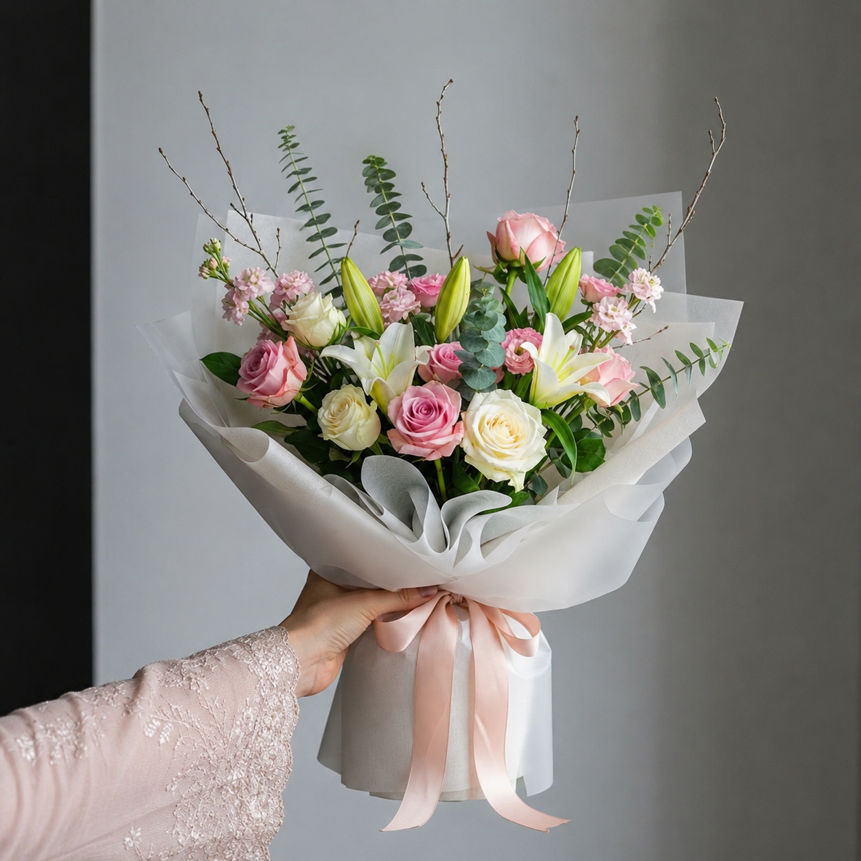 Rosé Luminaire Bouquet