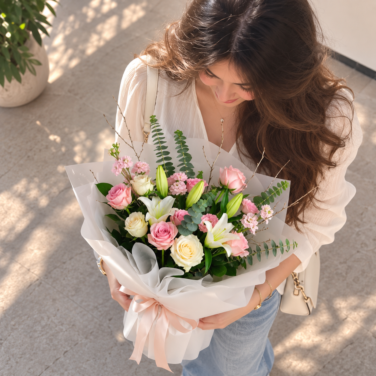 Rosé Luminaire Bouquet