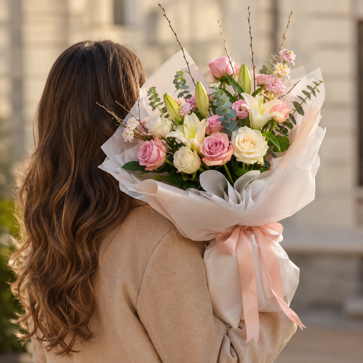 Rosé Luminaire Bouquet