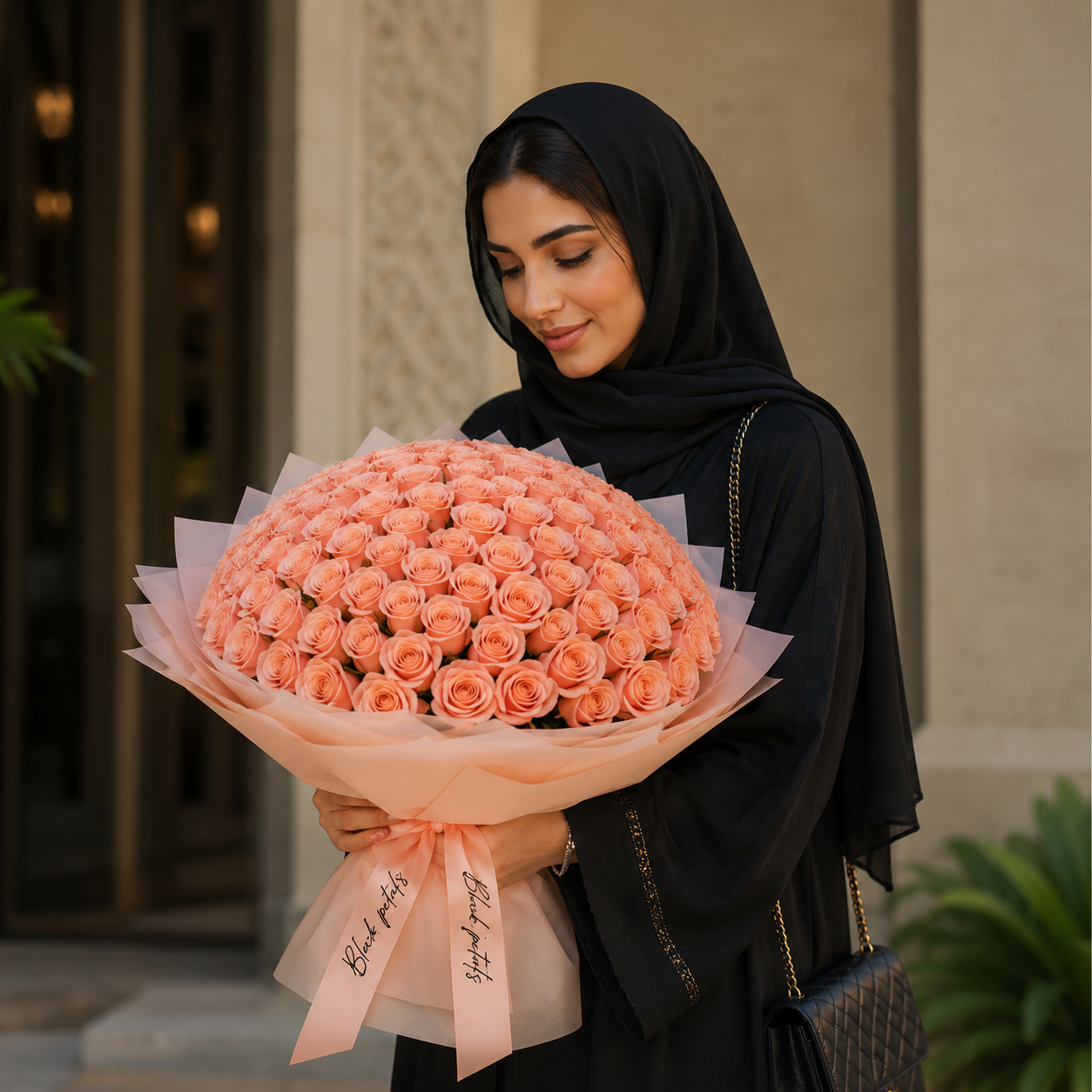 Peachy Romance-300 Peach Roses
