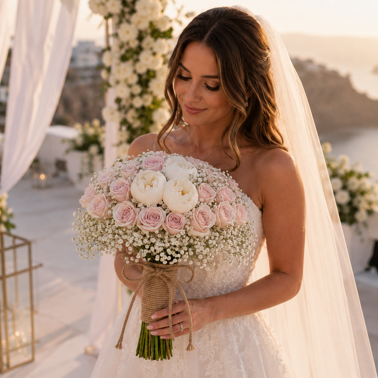 Tender Hearts – Pink & White Bridal Arrangement