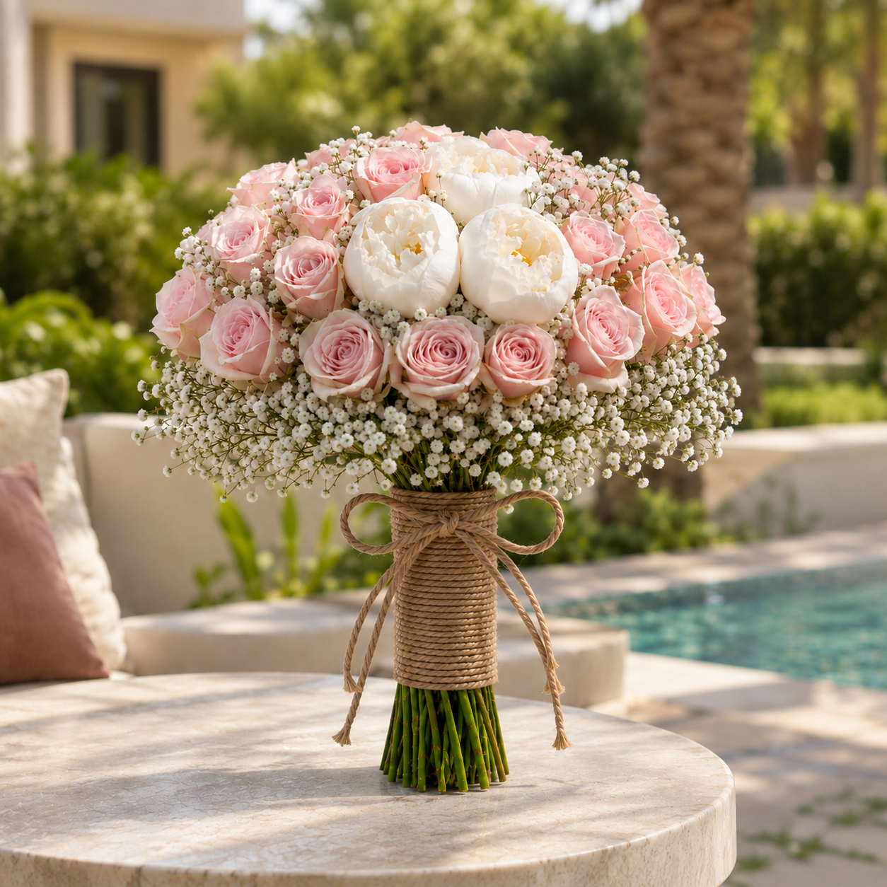 Tender Hearts – Pink & White Bridal Arrangement