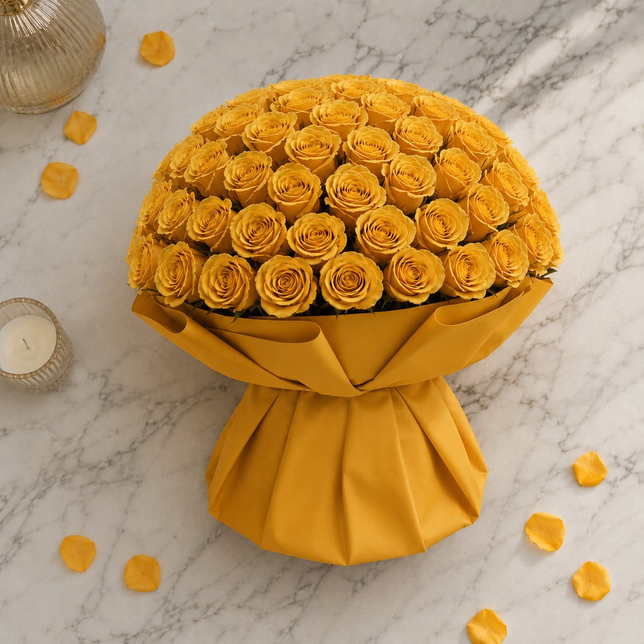 Warm Hug Bouquet of 500 Yellow Roses