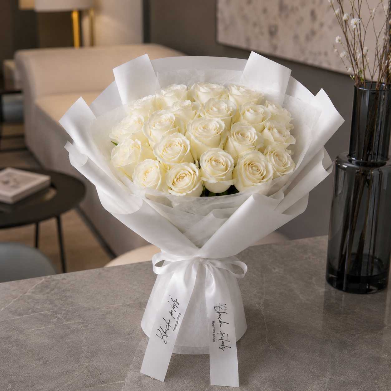 White Romance - 21 White Roses