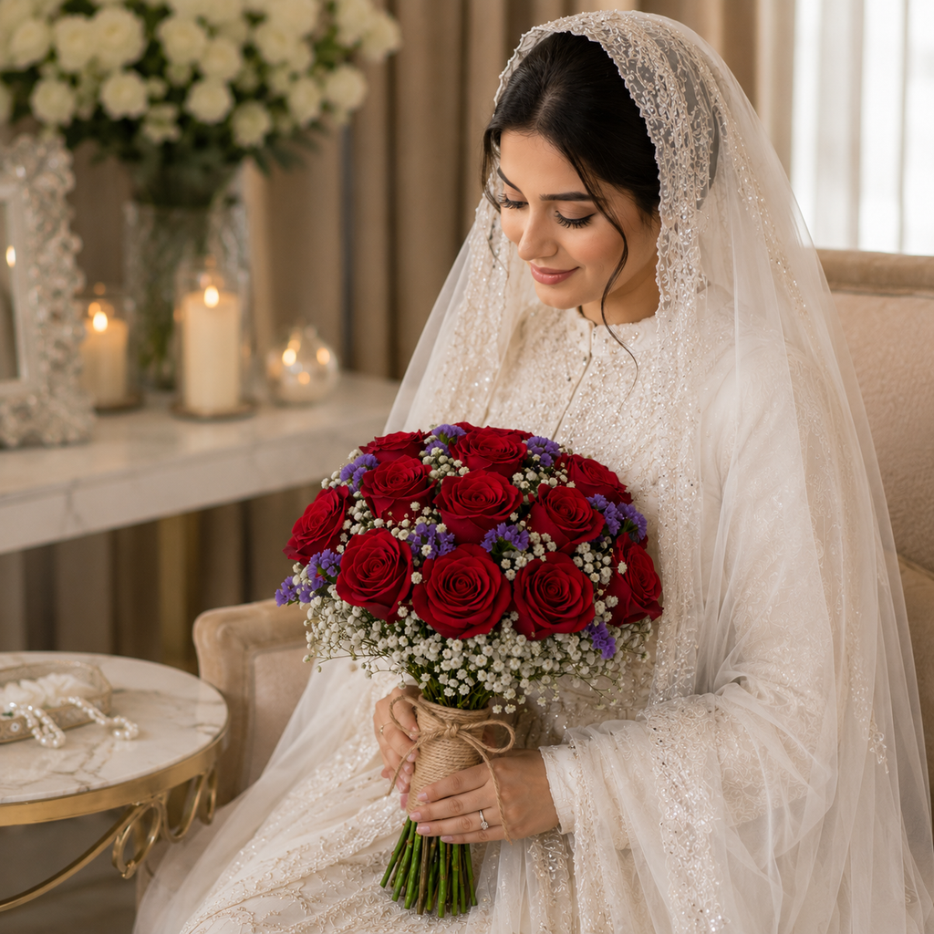 Eternal Red Bridal Bouuqet