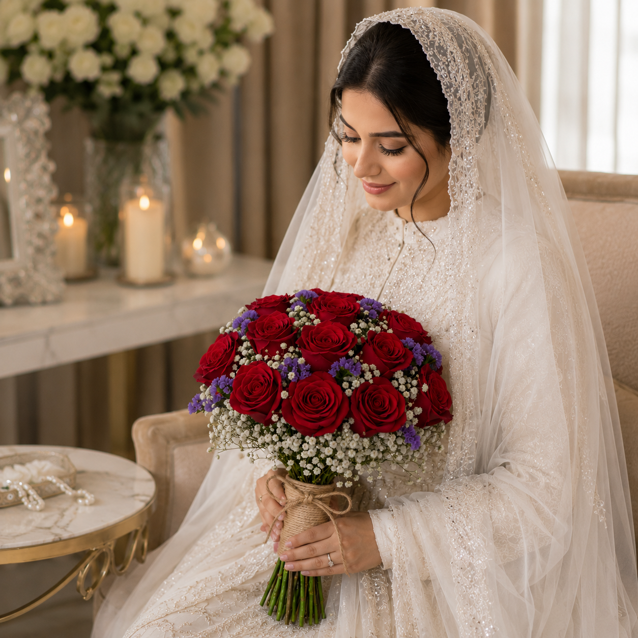 Eternal Red Bridal Bouuqet