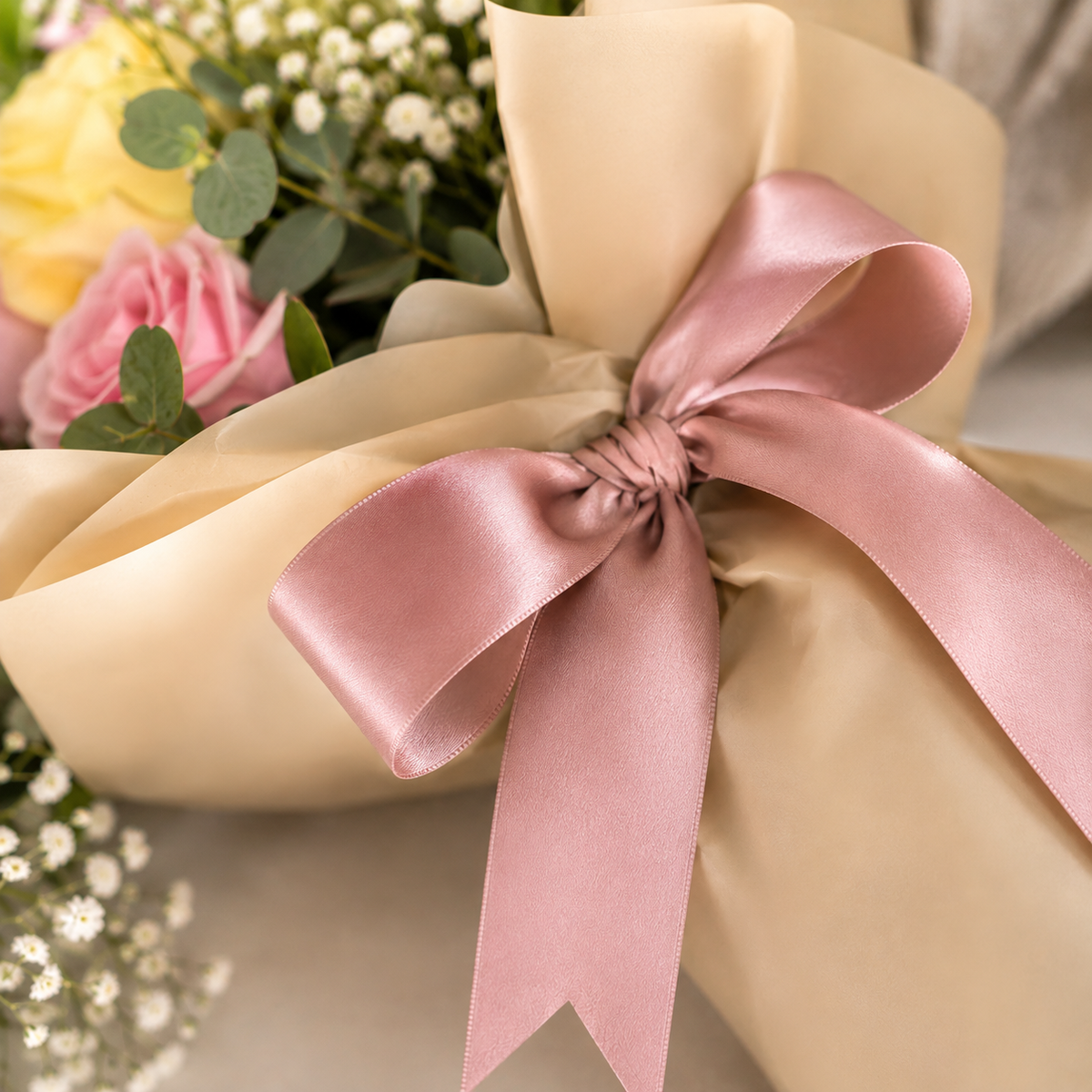 Colorful Miss You Rose Bouquet with Yellow, Pink & Purple Roses