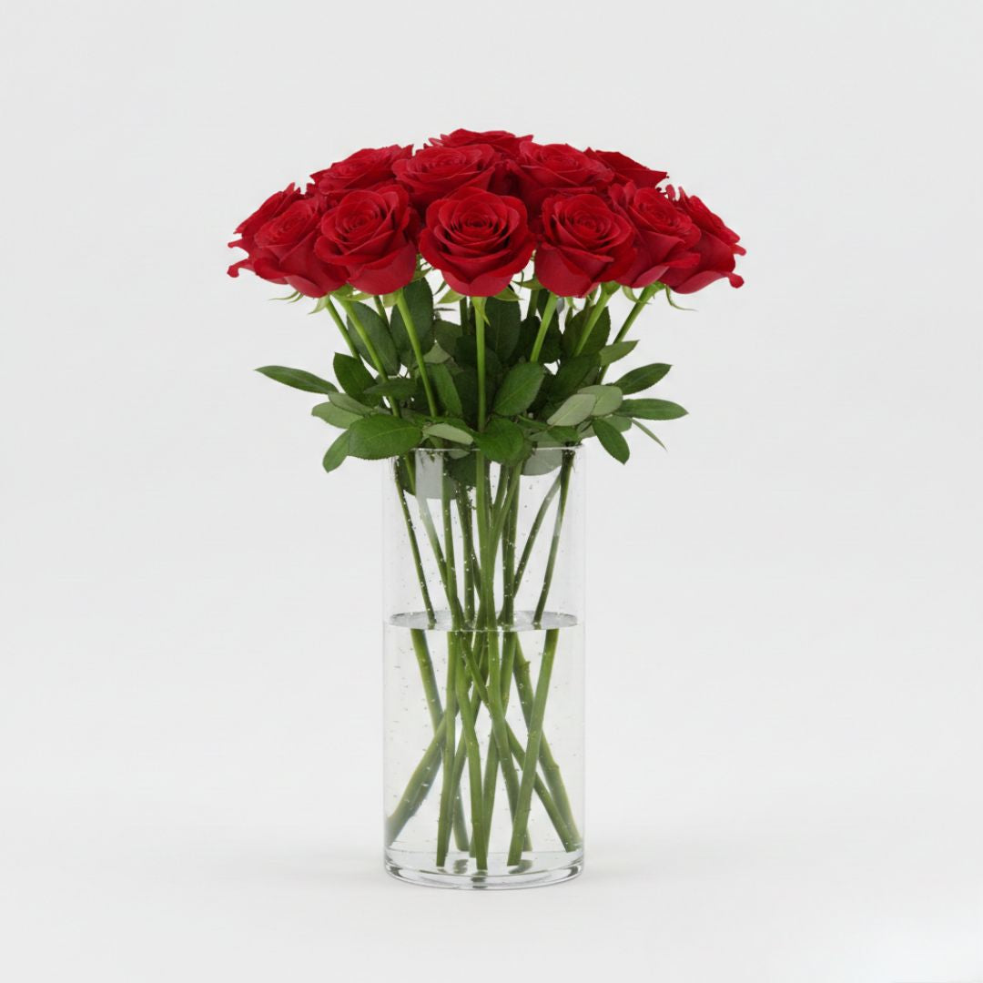 Crimson Romance Glass Vase