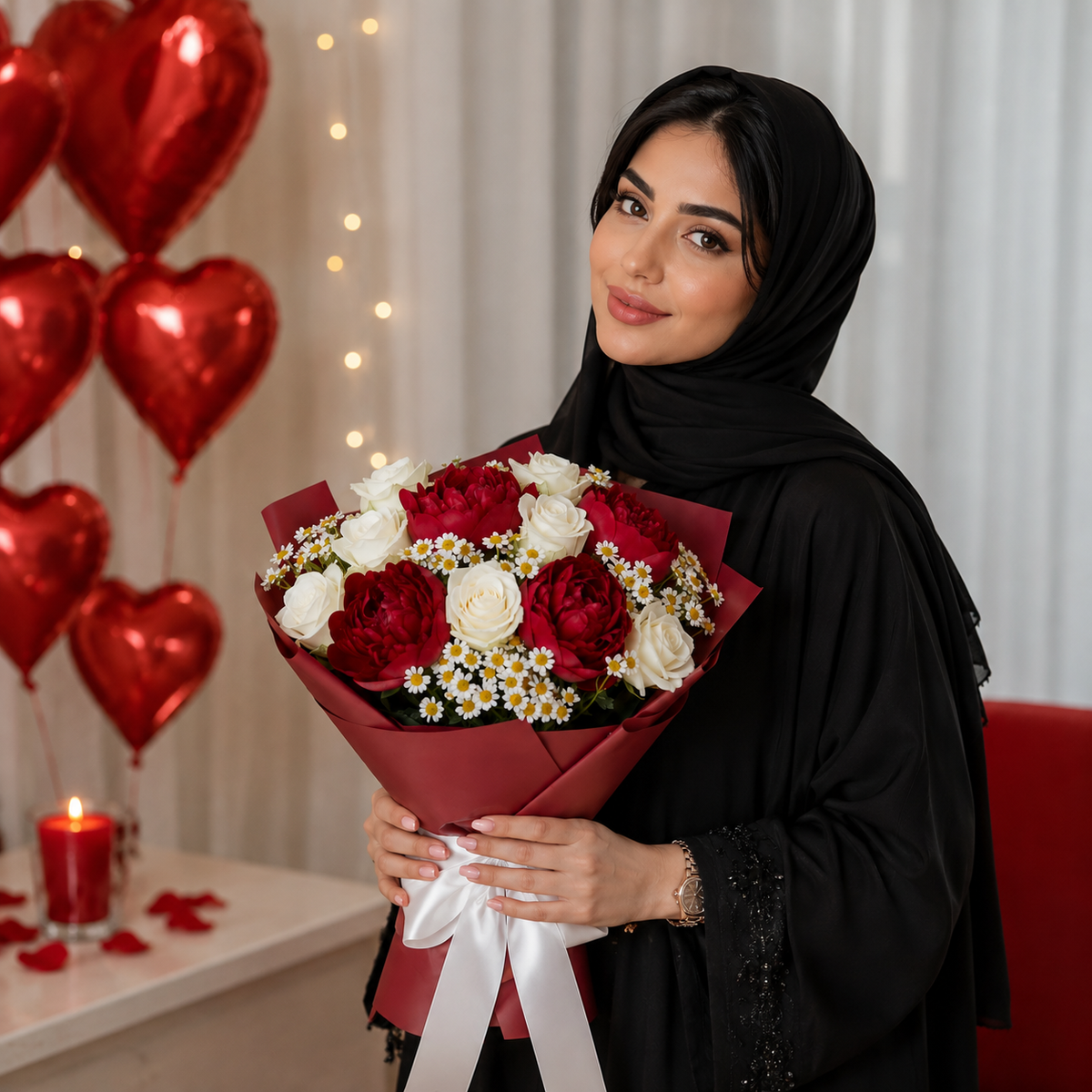 Crimson Snowfall - Valentine's Special Bouquet – photo 3