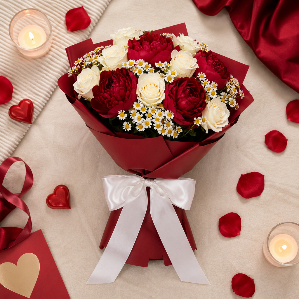 Crimson Snowfall - Valentine's Special Bouquet – photo 5
